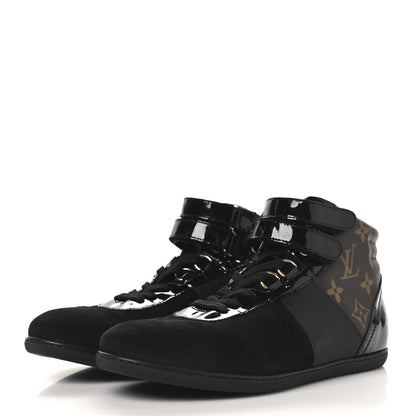 Louis Vuitton Suede Patent Monogram Move Up Sneakers 36.5 Black 4 of 8