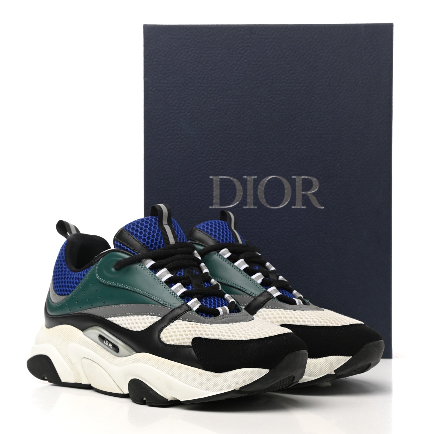 Christian Dior Technical Mesh Calfskin Mens B22 Sneakers 44 Dark Blue 9 of 10