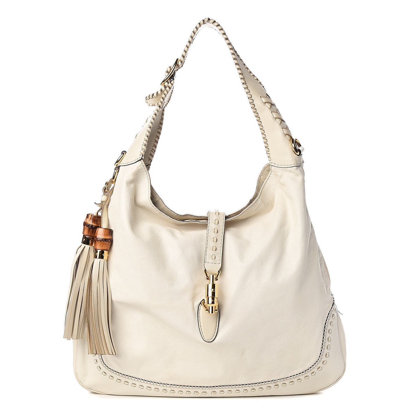 Calfskin Large New Jackie Hobo Off White
