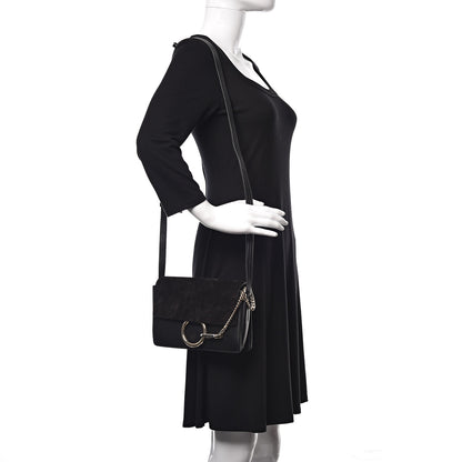 Chloe Suede Calfskin Small Faye Shoulder Bag Black 2 of 10