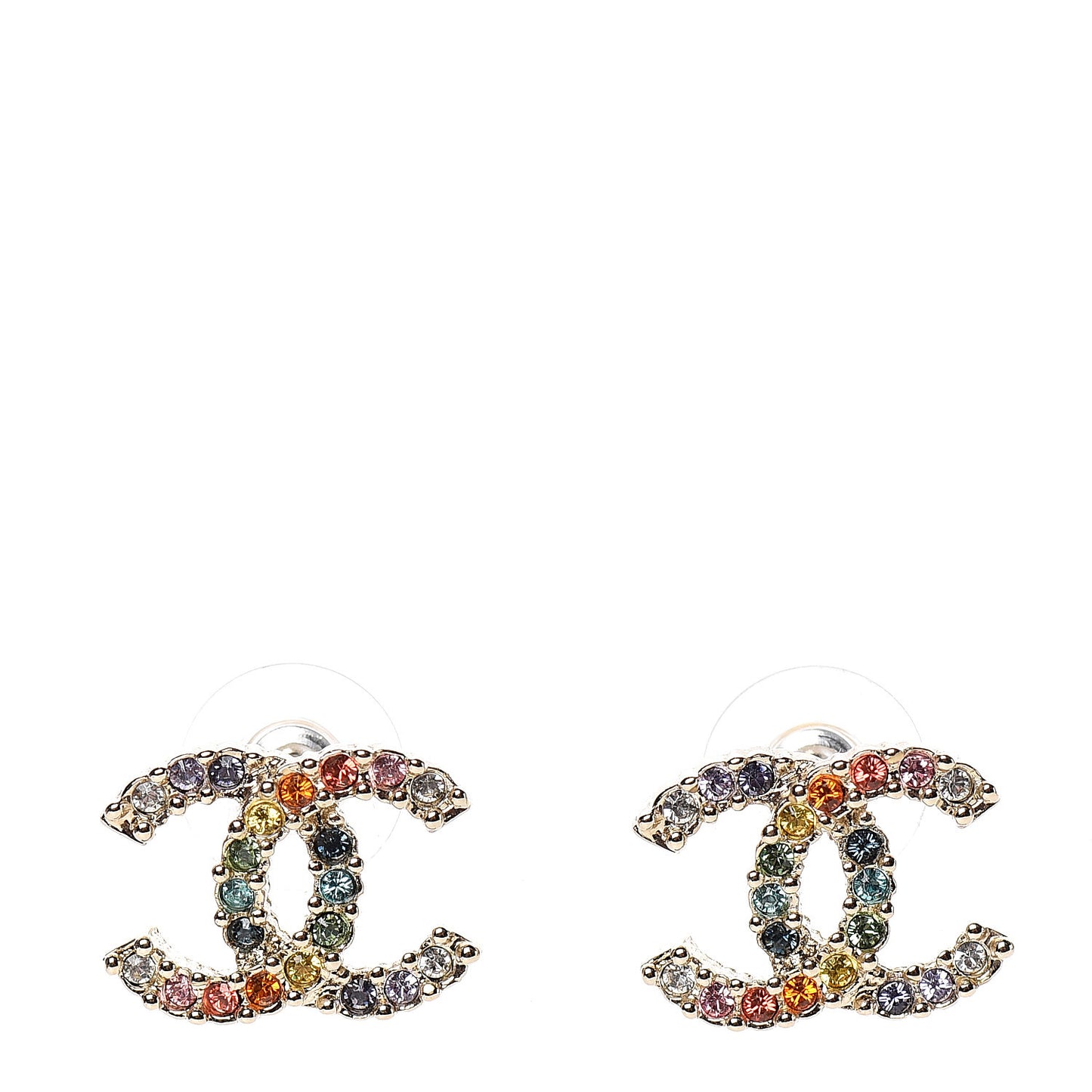 Crystal Over The Rainbow CC Earrings Gold Multicolor