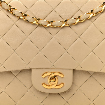 Chanel Lambskin Quilted Medium Double Flap Beige 7 of 10