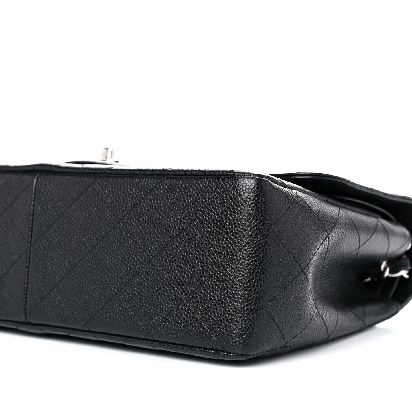 Caviar Quilted Jumbo Double Flap Black
