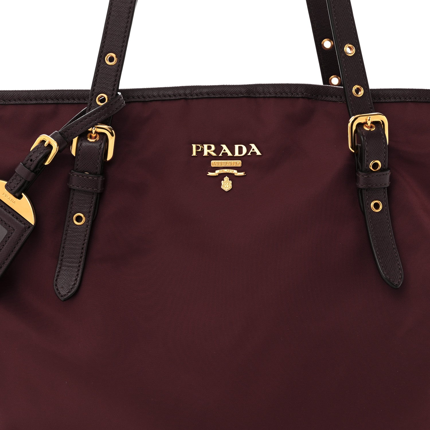Prada Tessuto Nylon Saffiano Tote Granato 9 of 14