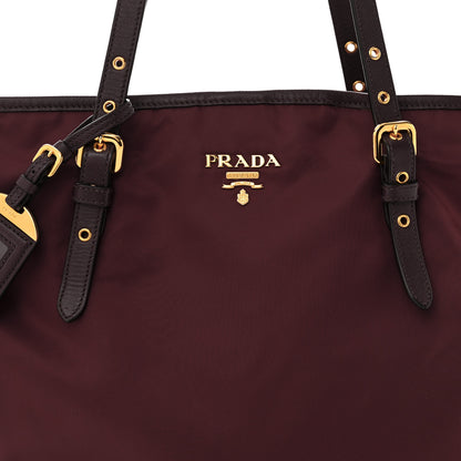Prada Tessuto Nylon Saffiano Tote Granato 9 of 14