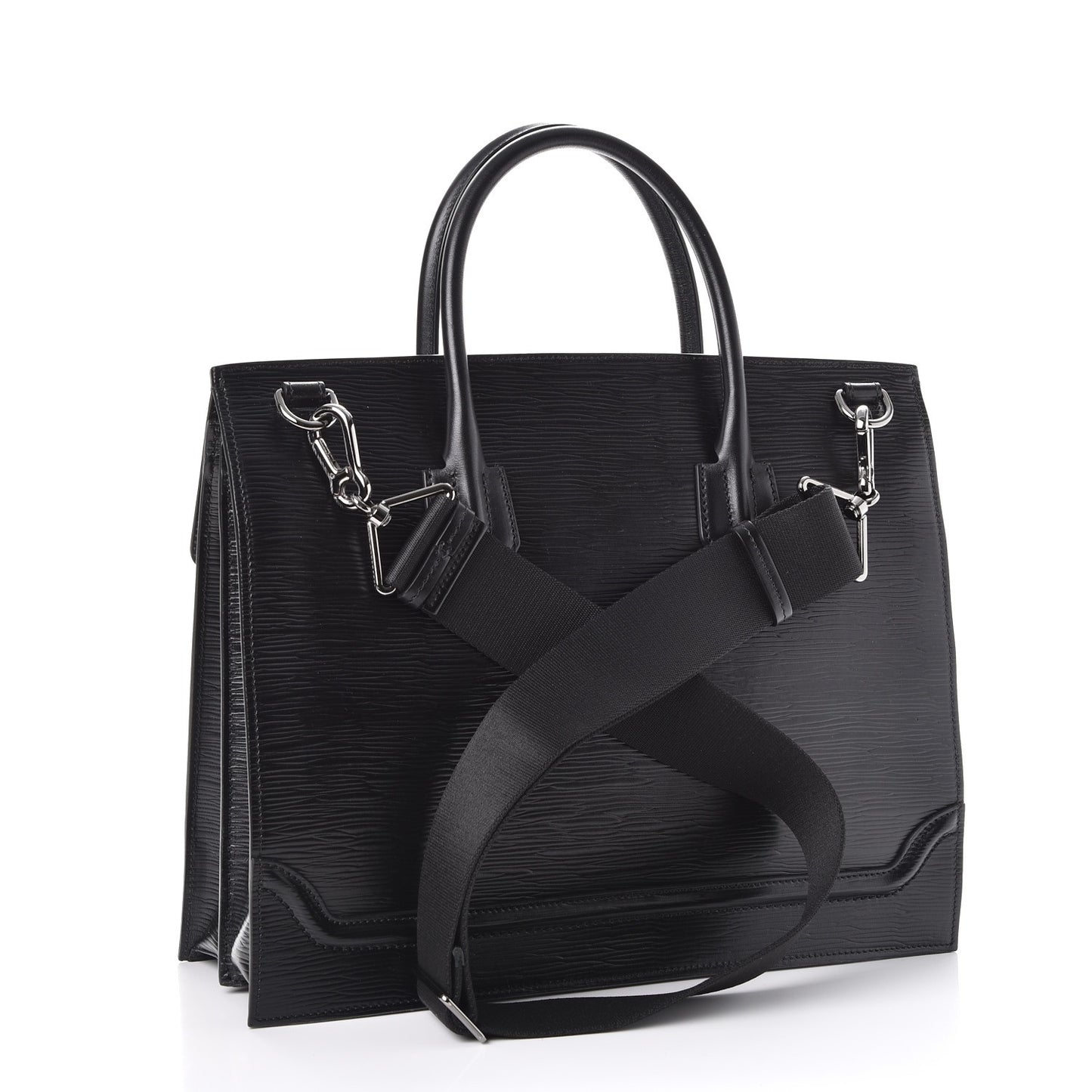 Legno Calfskin Palazzo Top Handle Briefcase Black