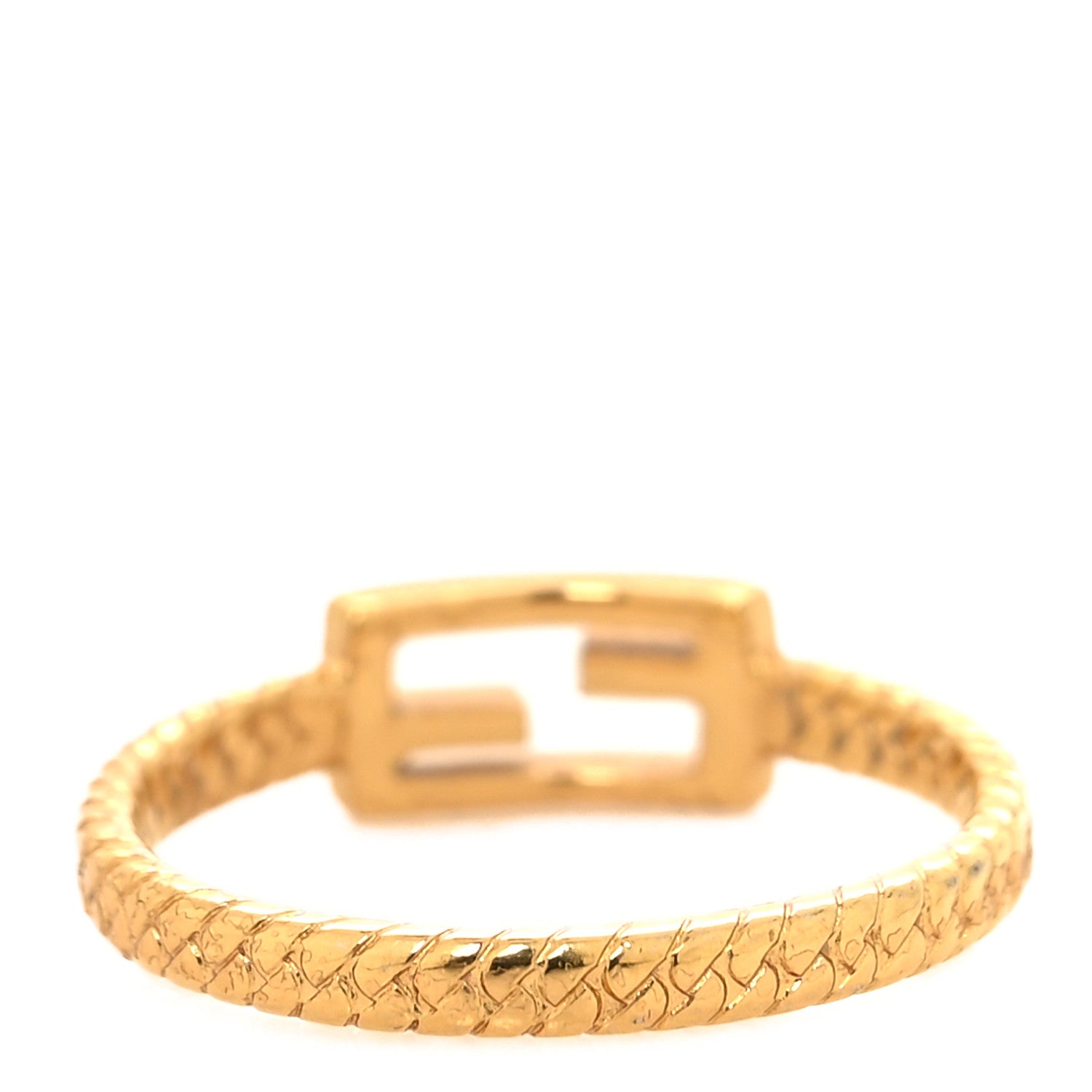Fendi Metal Baguette Ring M 54 6.75 Gold 3 of 5