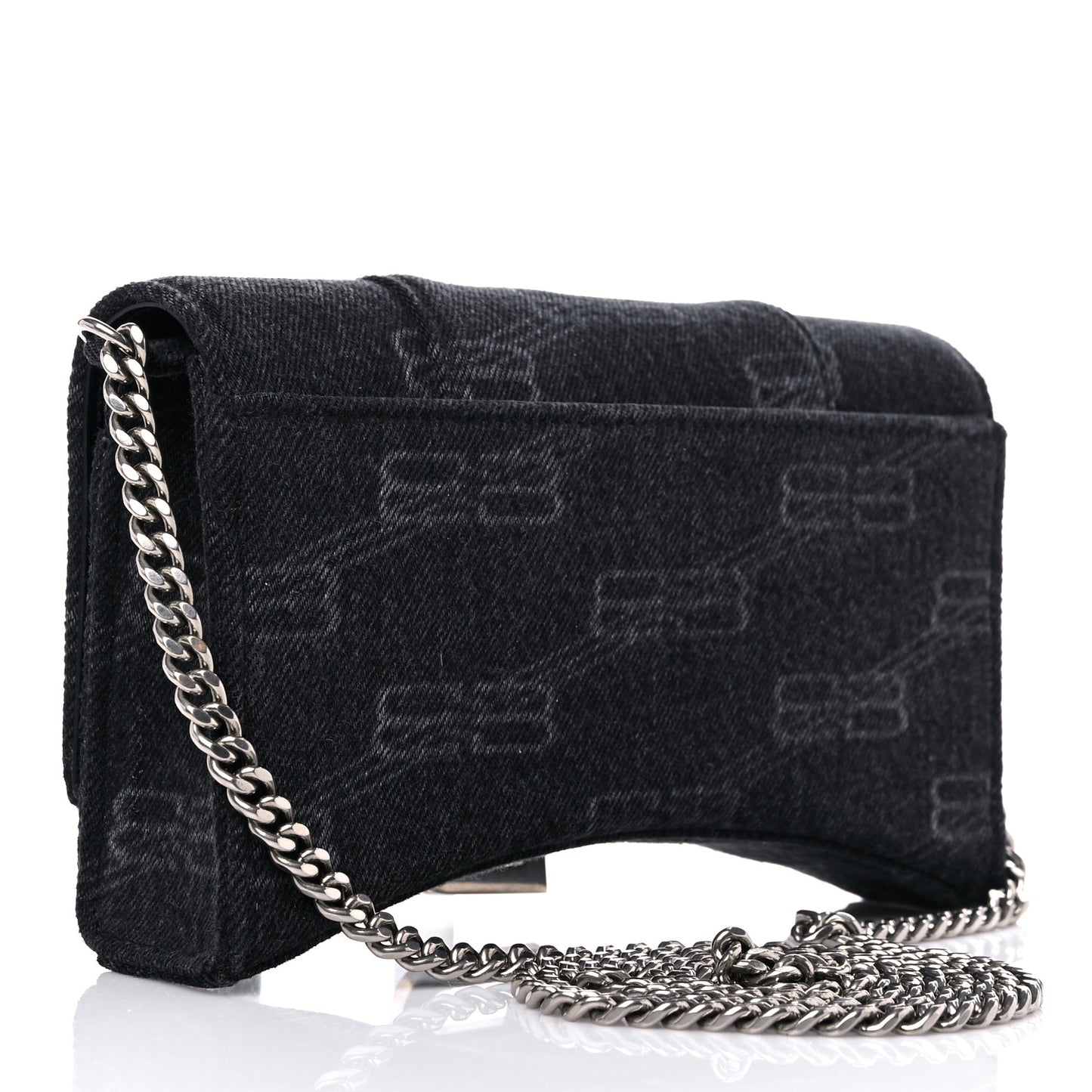 Denim BB Monogram Hourglass Chain Bag Black