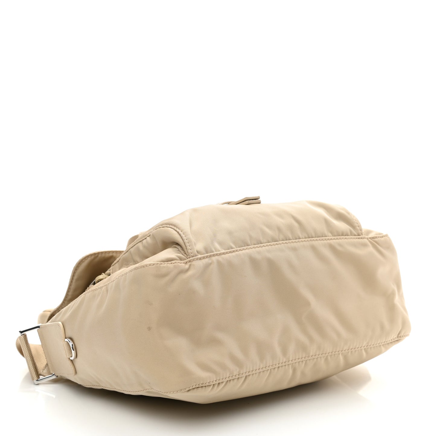 Re-Nylon Vela Saffiano Pocket Single Buckle Messenger Shoulder Bag Deserto