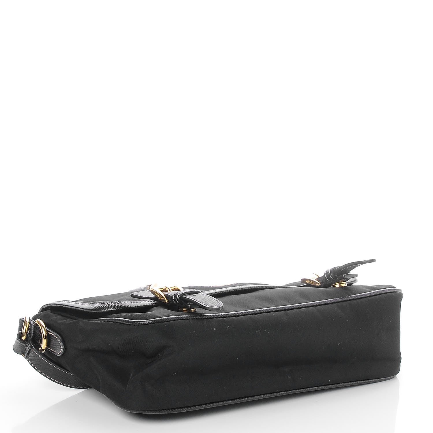 Prada Tessuto Nylon Saffiano Small Messenger Bag Black 4 of 8