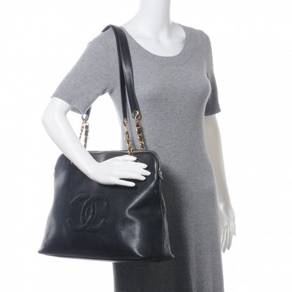 Chanel Caviar Large CC Shoulder Bag Black 2 of 7
