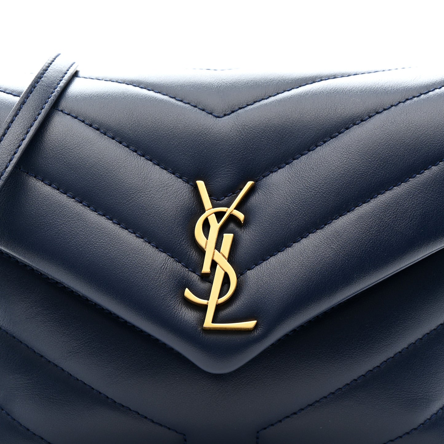 Calfskin Y Quilted Monogram Toy Loulou Crossbody Bag Blue Charron