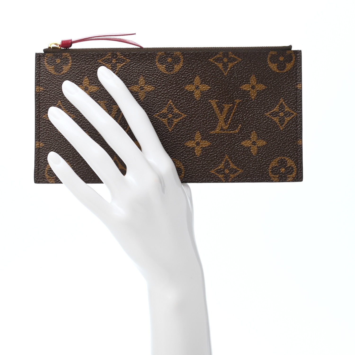 Louis Vuitton Monogram Felicie Chain Wallet Zippered Insert Fuchsia 2 of 6