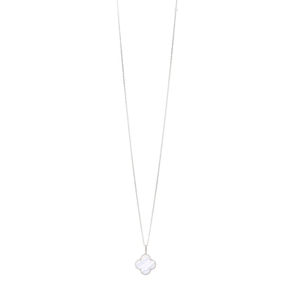 Van Cleef & Arpels 18K White Gold Chalcedony Magic Alhambra Pendant Long Necklace 1 of 4