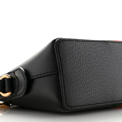 Gucci Calfskin GG Web Small Ophidia Dome Shoulder Bag Black 9 of 11