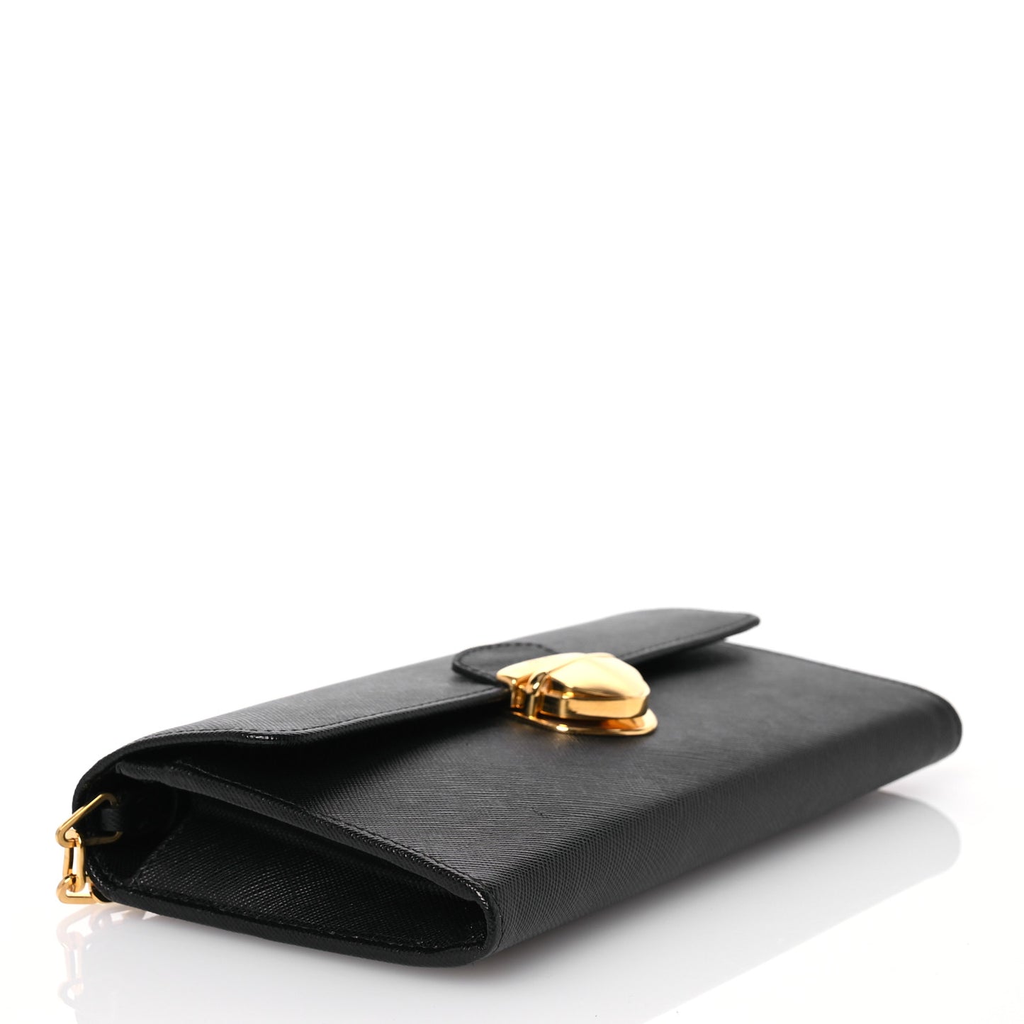 Saffiano Chain Wallet Black