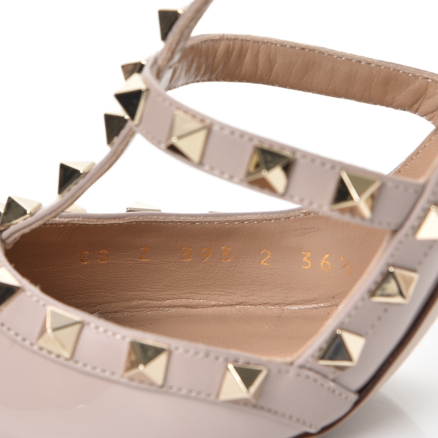 Valentino Garavani Patent Nappa Rockstud Ankle Strap 100mm Pumps 36.5 Poudre 8 of 8
