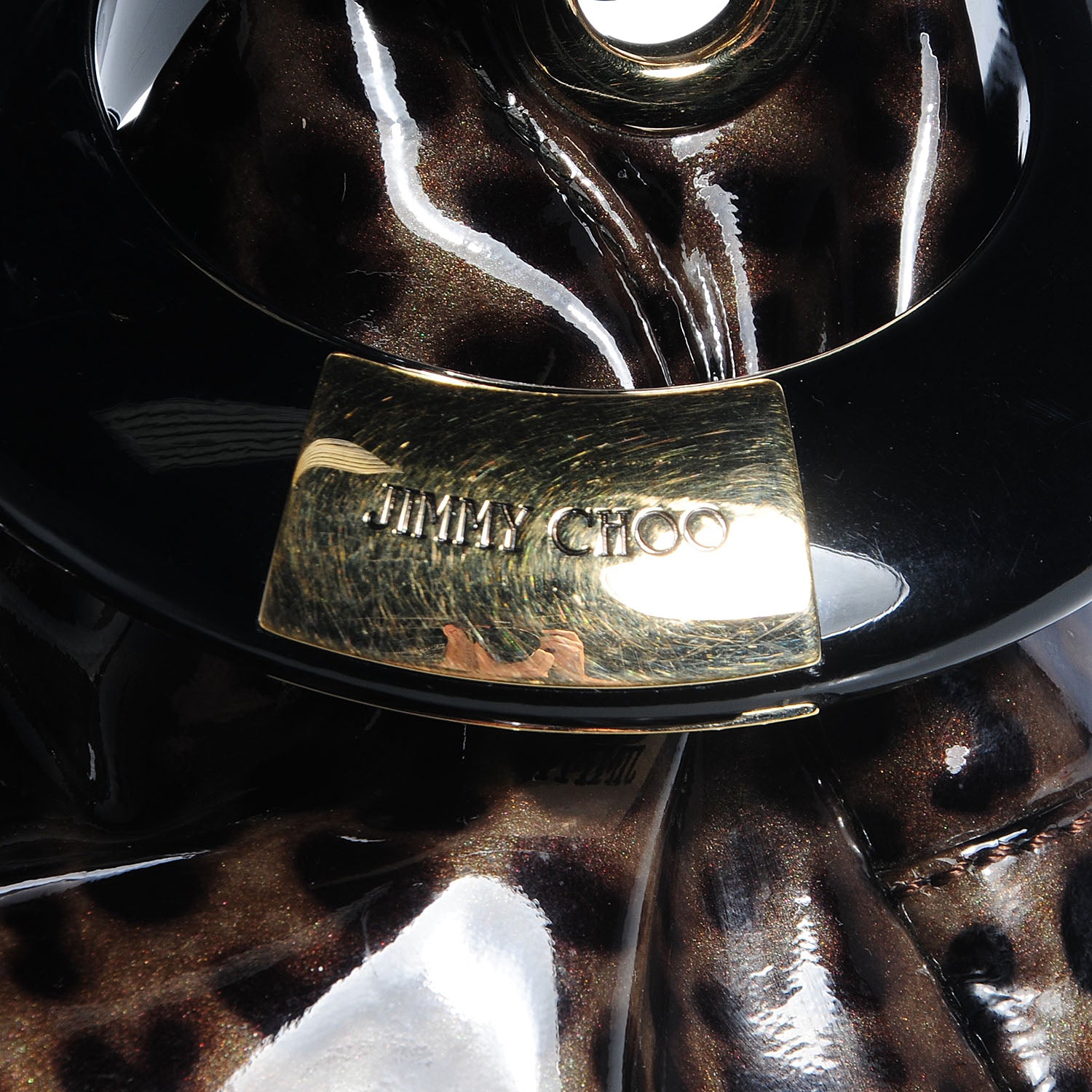 Jimmy Choo Patent Leopard Print Small Sky Hobo Grey 8 of 8