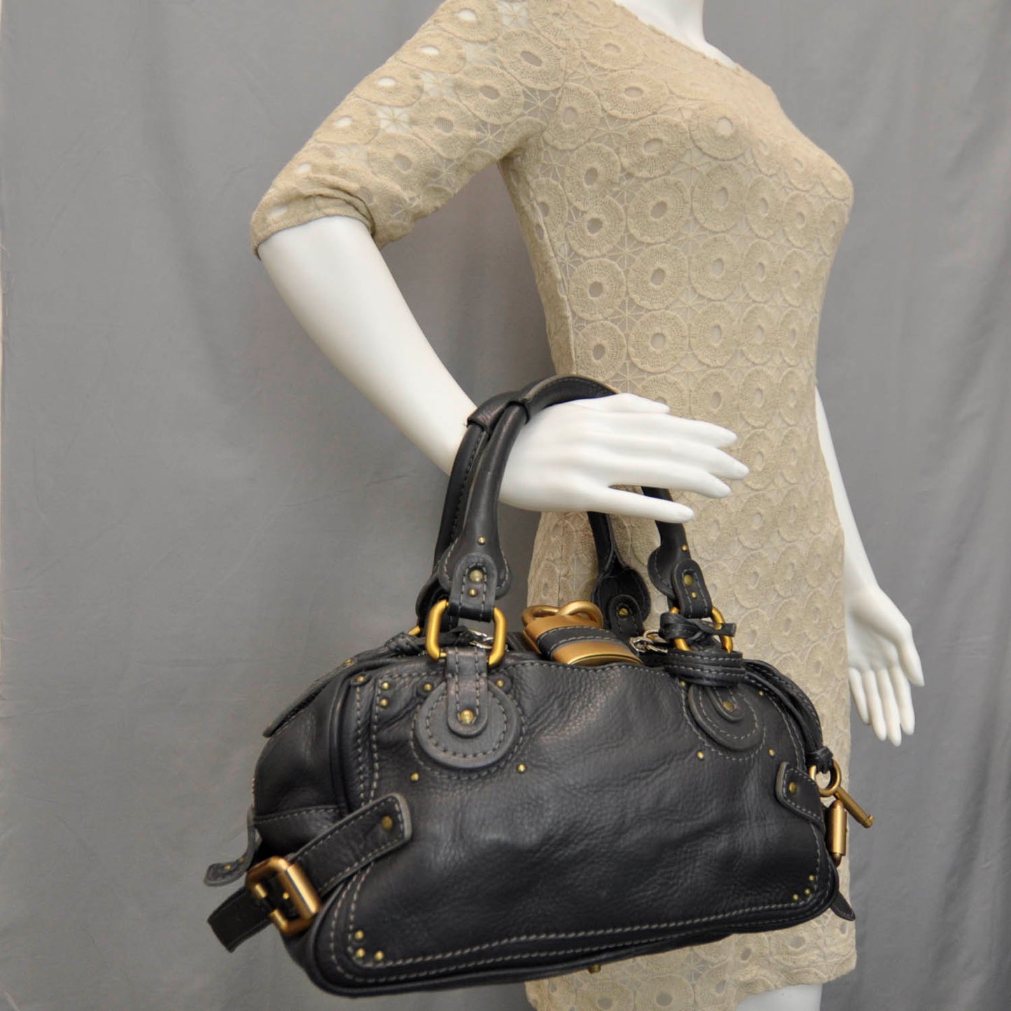 Leather Paddington Grey