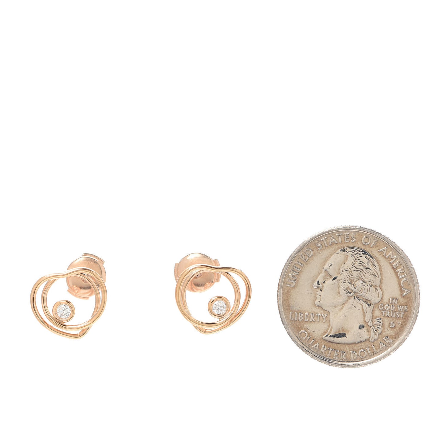 18K Rose Gold Diamond TPM Vertige Coeur Earrings