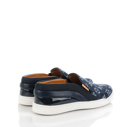 Louis Vuitton Denim Monogram Tempo Sneakers 37.5 Blue 5 of 9