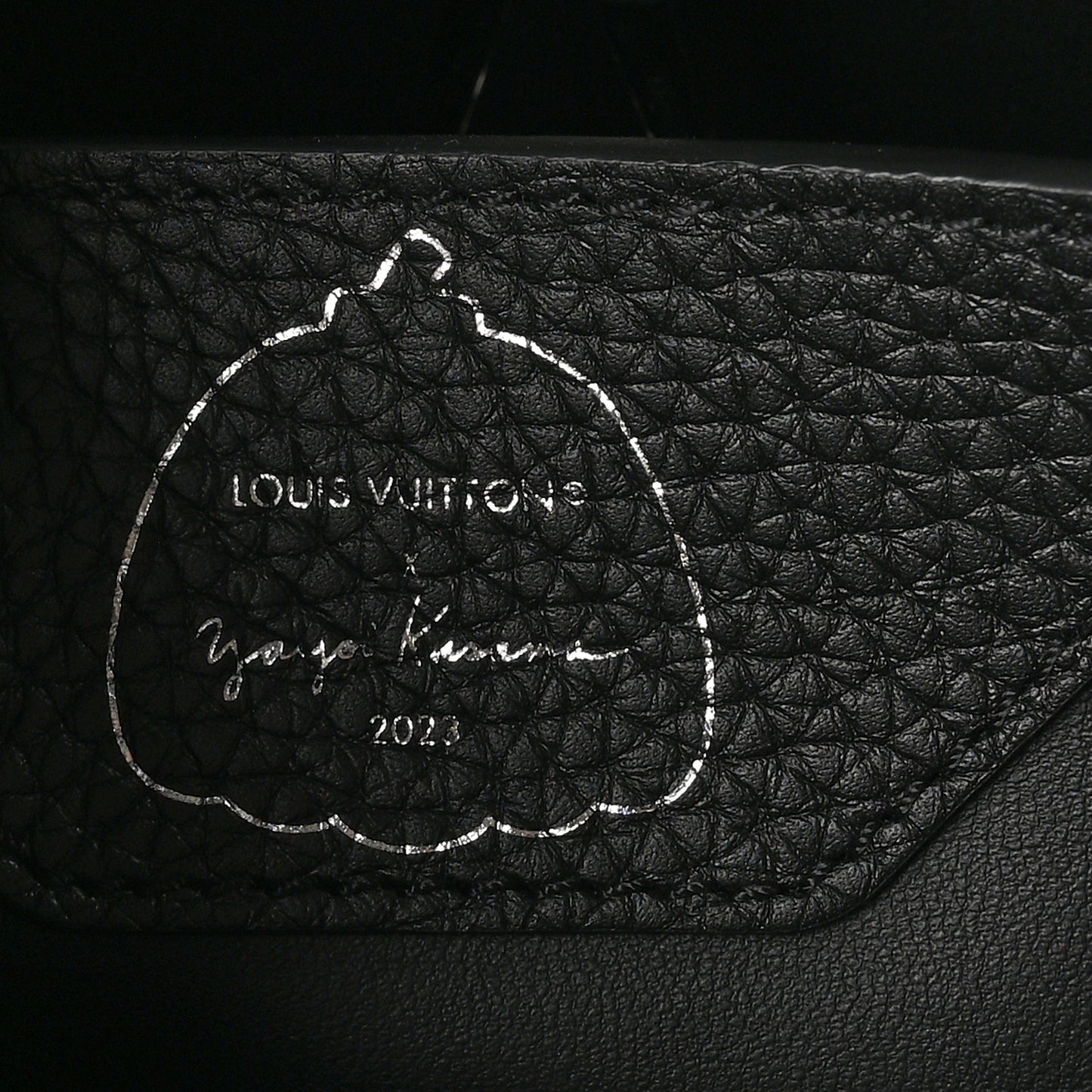 LV X YK Taurillon Brass Metal Dots Capucine MM Black