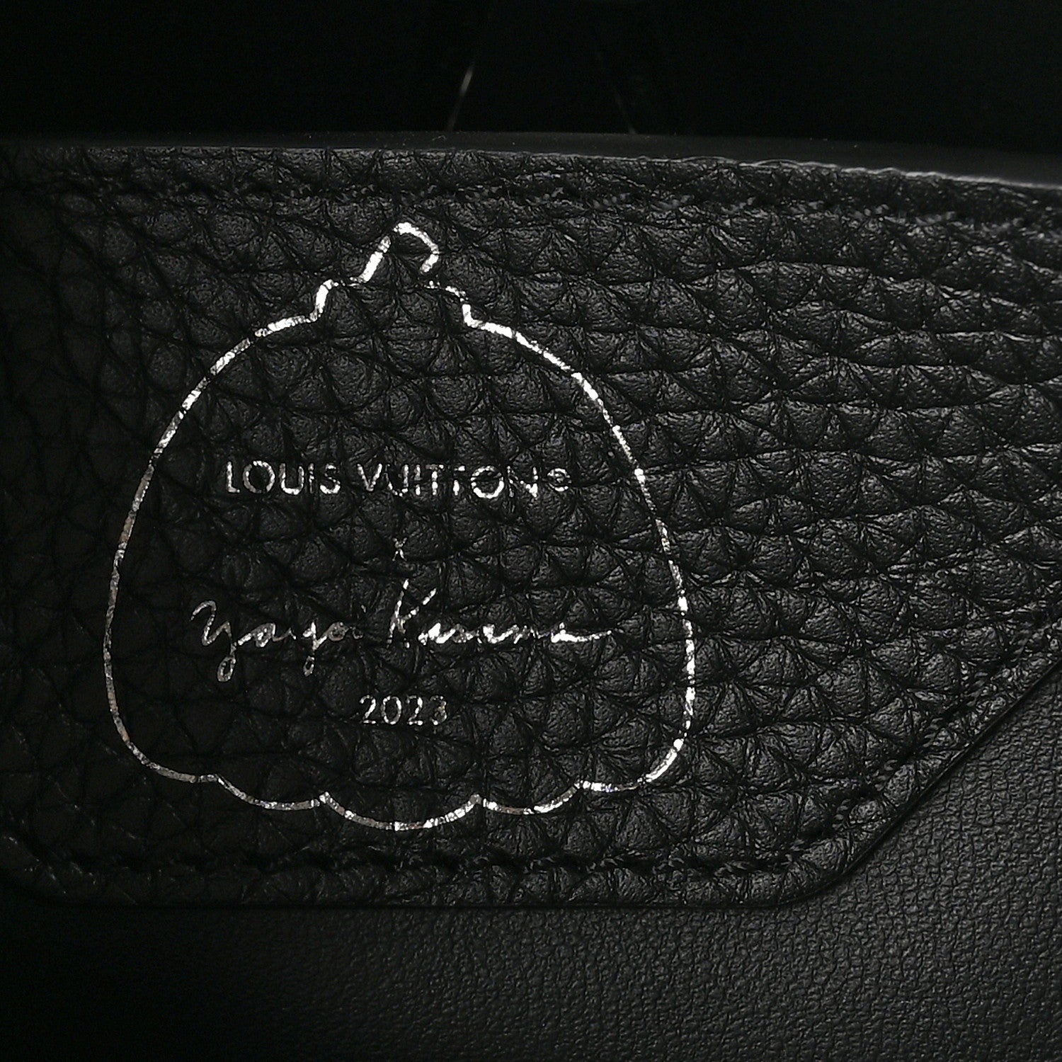 Louis Vuitton LV X YK Taurillon Brass Metal Dots Capucine MM Black 6 of 9