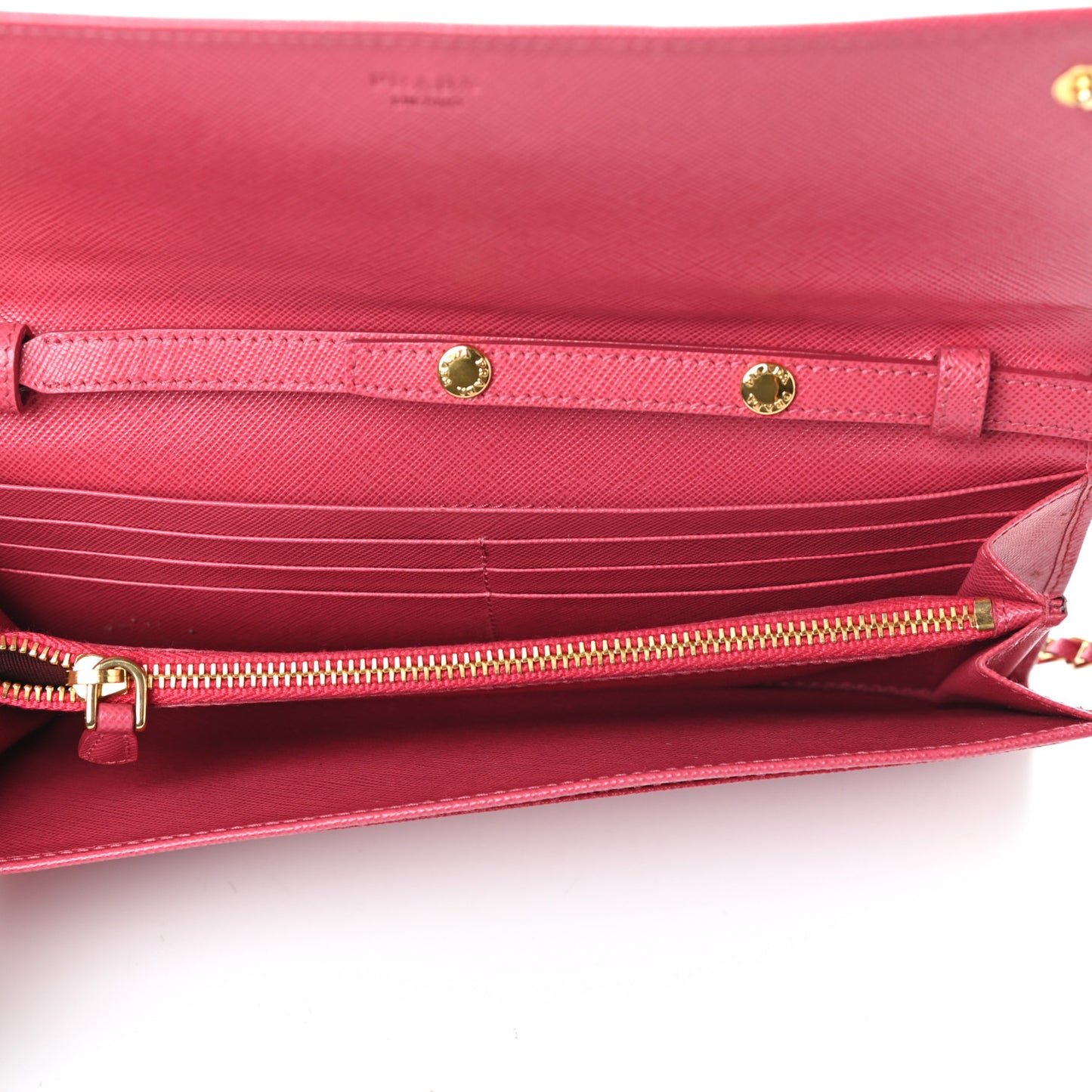 Saffiano Metal Oro Chain Wallet Peonia