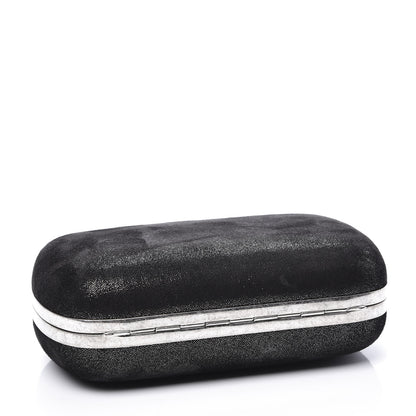 Alexander McQueen Metallic Suede Skull Box Clutch Black 3 of 9