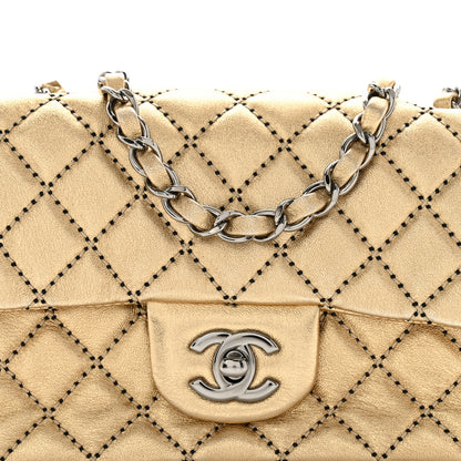 Chanel Metallic Lambskin Quilted Mini Rectangular Flap Gold 8 of 14