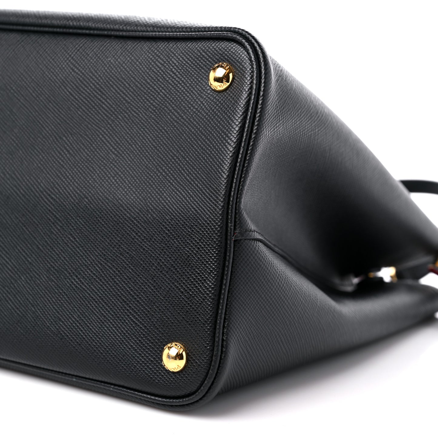 Saffiano Cuir Medium Double Bag Black Fuoco