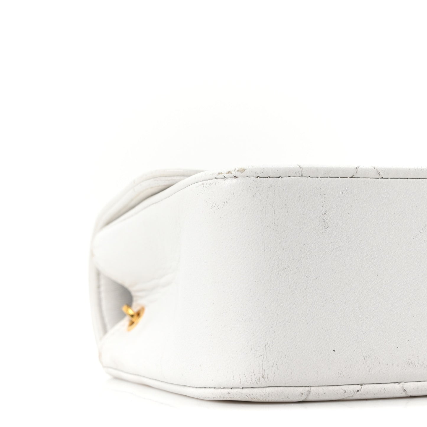 Lambskin Quilted Mini Flap Bag White