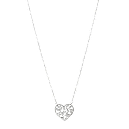 Tiffany Sterling Silver Paloma Picasso Olive Leaf Heart Pendant Necklace 1 of 4