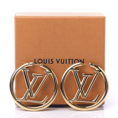 Louis Vuitton Metal Louise Hoop Earrings Gold 5 of 5
