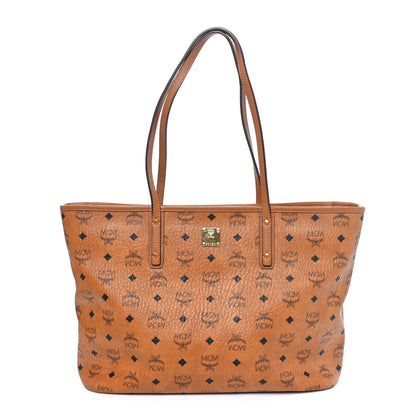 MCM Visetos Medium Reversible Shopper Tote Cognac 1 of 10