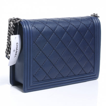 Chanel Lambskin Quilted Large Boy Flap Marine 3 of 8