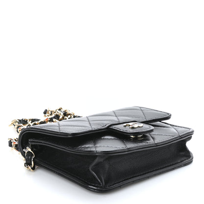 Chanel Lambskin Quilted Chain Belt Bag Black 4 of 11