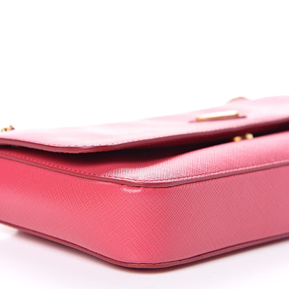 Prada Saffiano Lux Chain Shoulder Bag Peonia 8 of 13