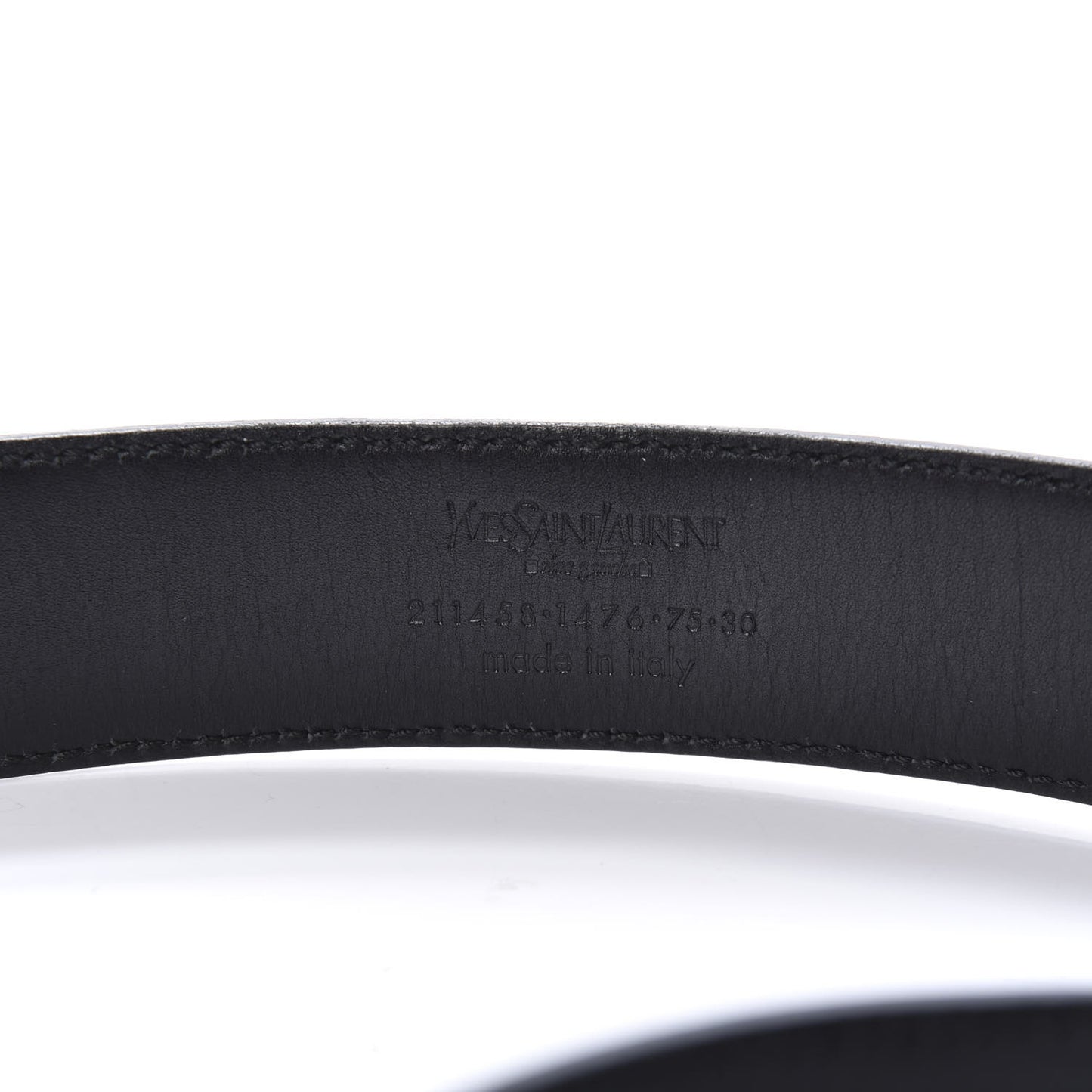 Patent Calfskin Y-Mail Belt 75 30 Black