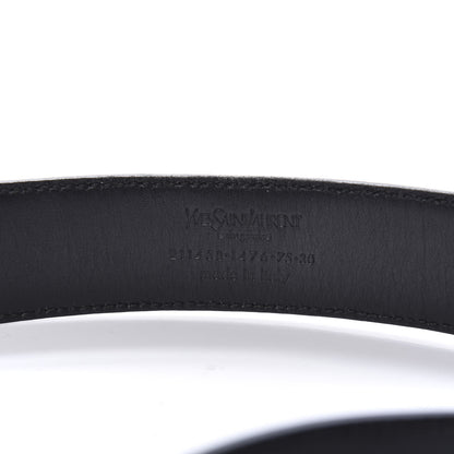 Saint Laurent Patent Calfskin Y-Mail Belt 75 30 Black 6 of 6