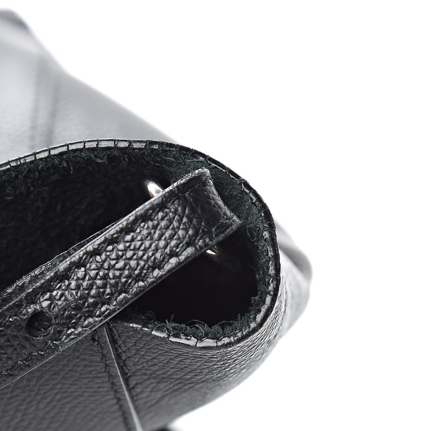 Grained Calfskin Small Vertical Cabas Black