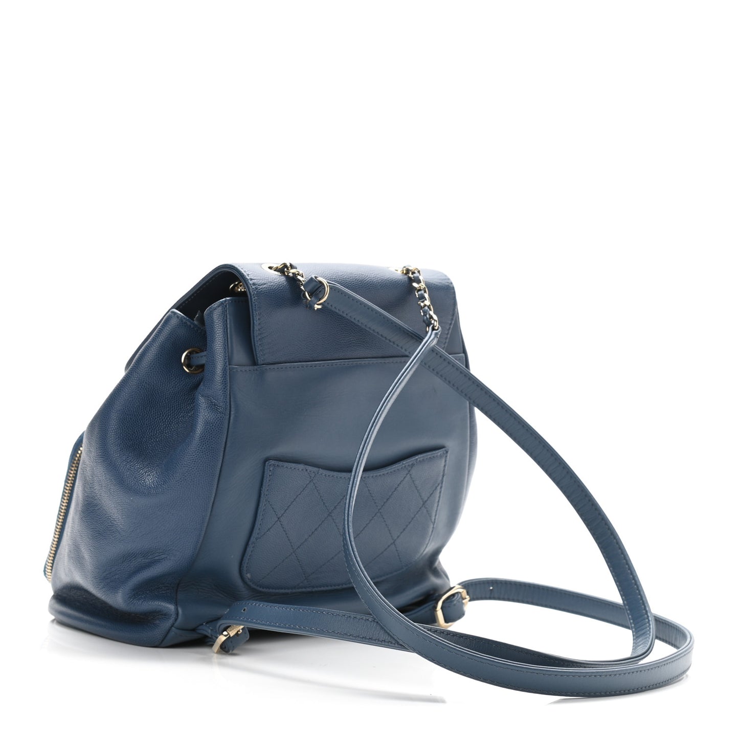 Caviar Quilted Business Affinity Backpack Blue