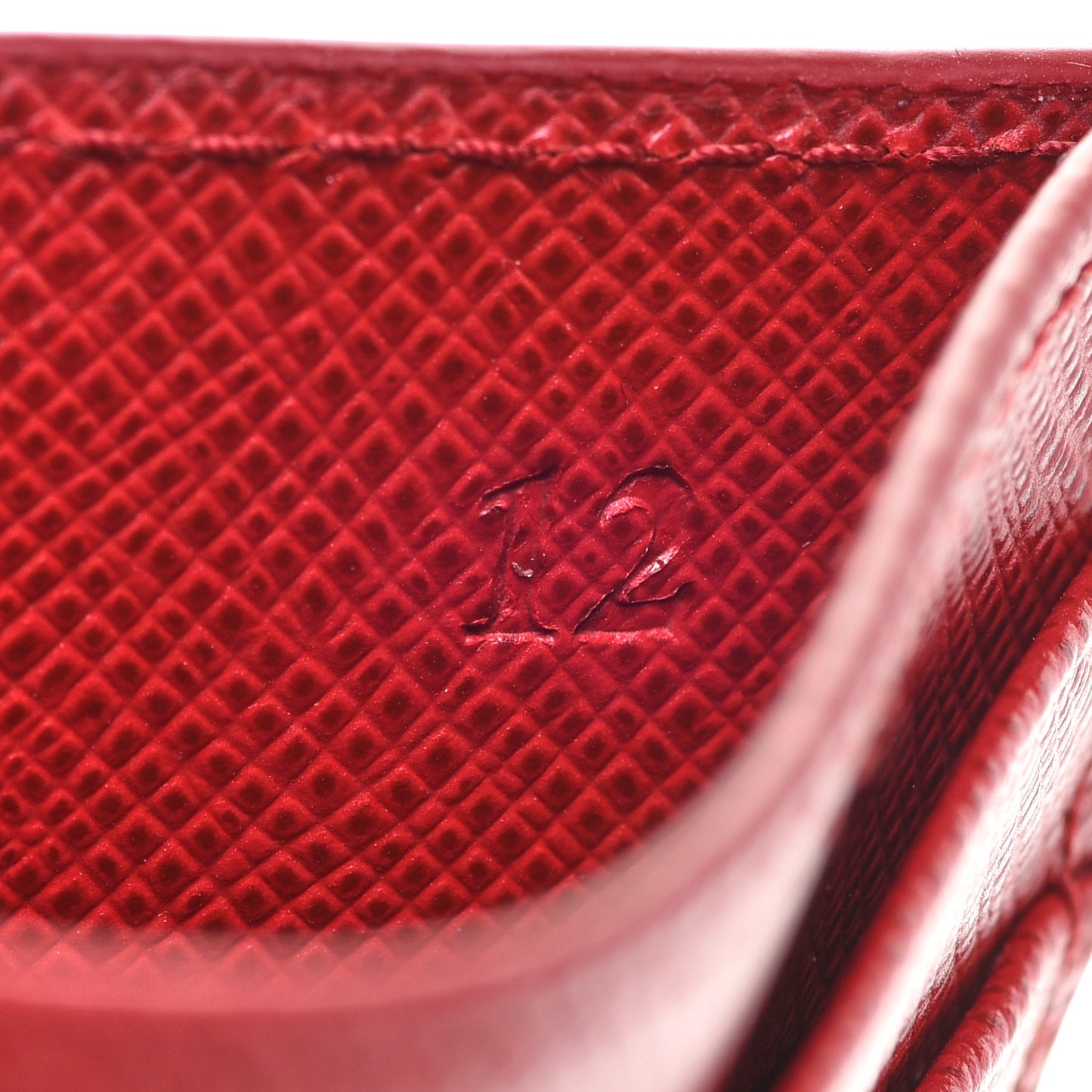 Saffiano Metal Card Holder Fuoco