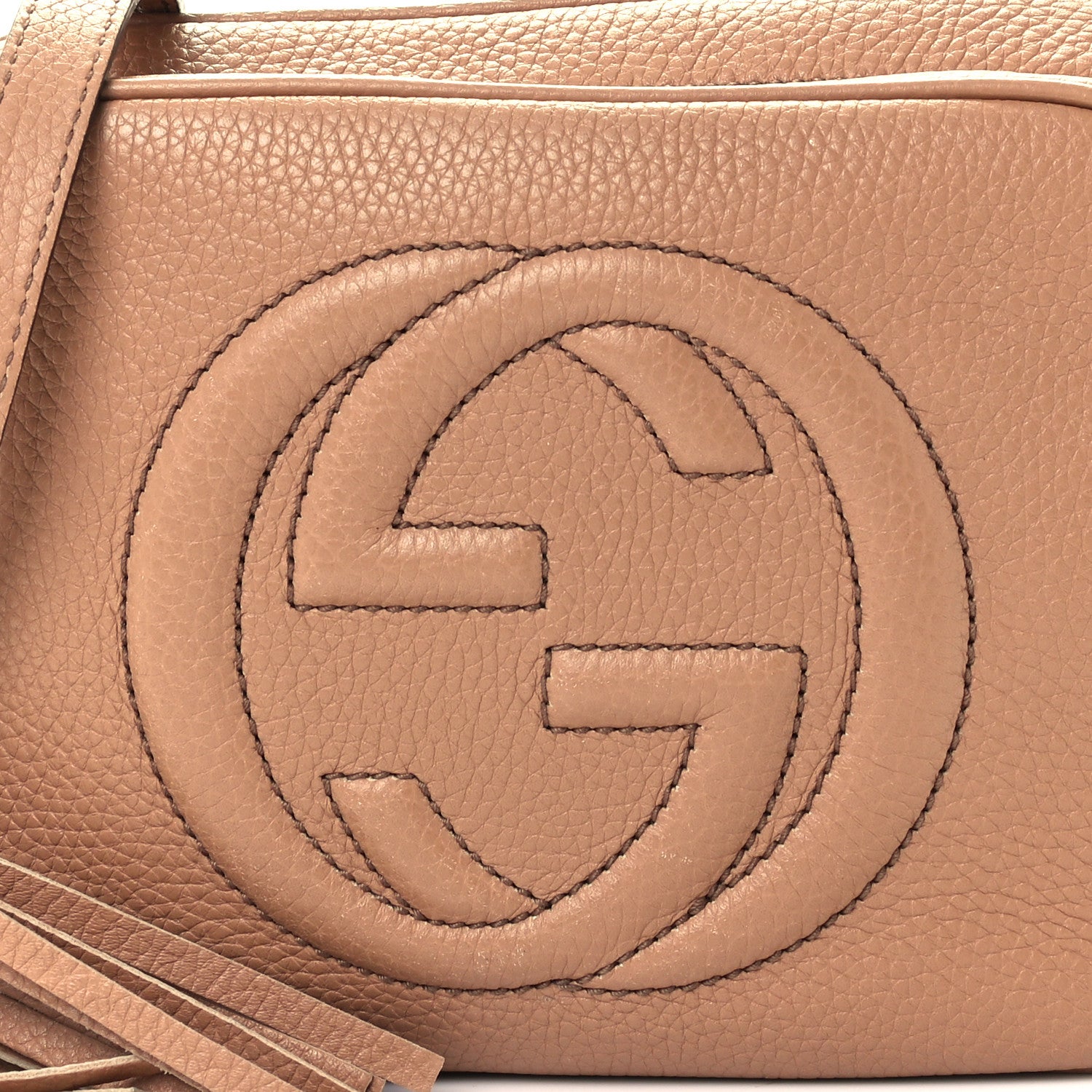 Gucci Pebbled Calfskin Small Soho Disco Bag Camelia 9 of 12