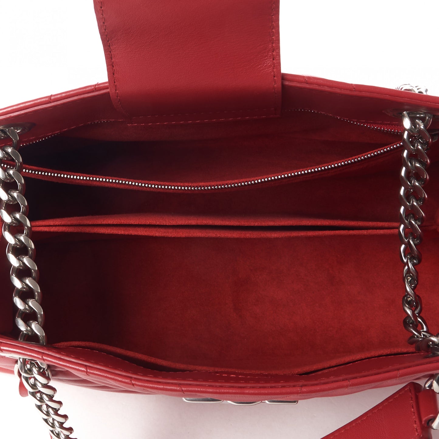 Calfskin New Wave Chain Tote Ecarlate
