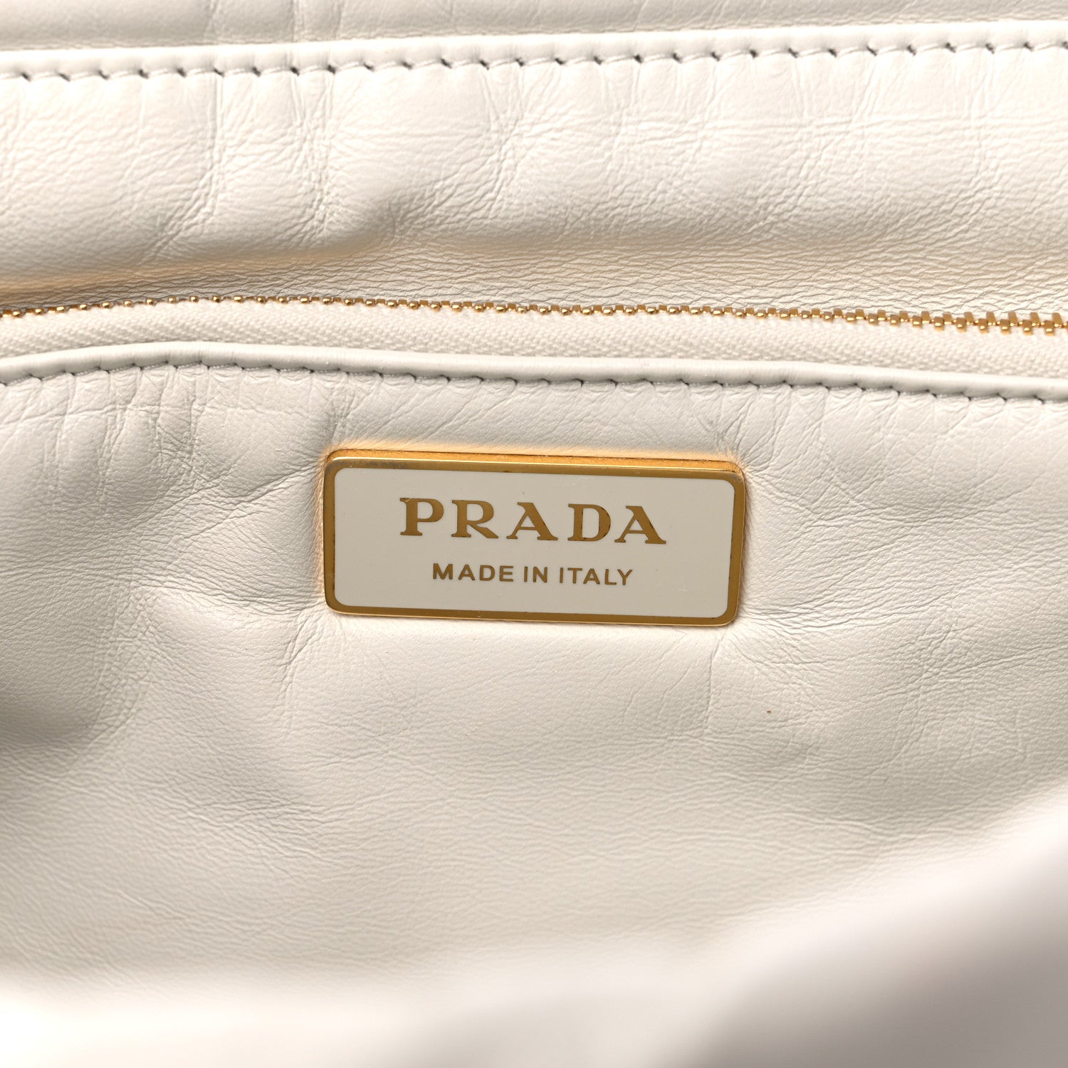 Prada Nappa Soft Padded Logo Embossed Triangle Quilted Shoulder Bag White 6 of 10