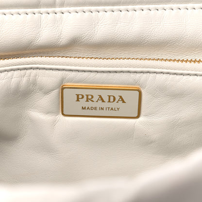 Prada Nappa Soft Padded Logo Embossed Triangle Quilted Shoulder Bag White 6 of 10