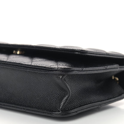 Chanel Caviar Quilted Wallet With Charms On Chain WOC Black 10 of 10