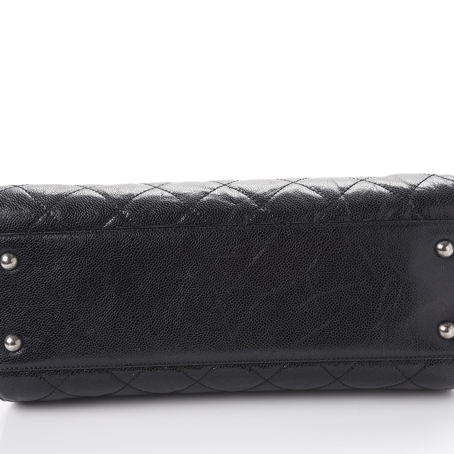 Chanel Crumpled Grained Calfskin Quilted CC Crave Tote Black 9 of 14
