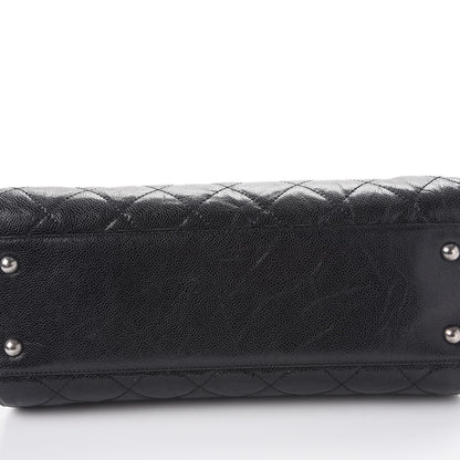 Chanel Crumpled Grained Calfskin Quilted CC Crave Tote Black 9 of 14